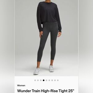 Lululemon Wunder Train Leggings (Heathered Grey, Size 4)